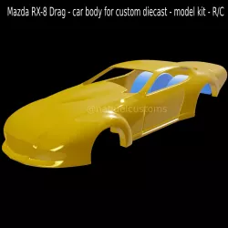 Mazda RX-8 Drag - car body for custom diecast - model kit - R/C