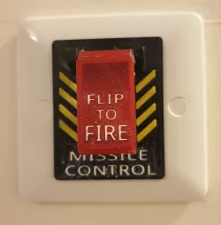 Missile Control Bunker Switch for UK Novelty Light Switch Cover Bunker No Supports Easy Print