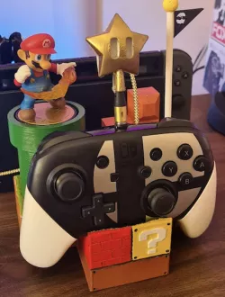 Nintendo Switch Pro Controller Charging & Amiibo Dock holder Mario theme with star