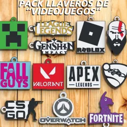 PACK 12 " VIDEOGAMES " KEY CHAINS