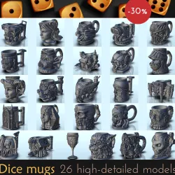 Pack of dice mugs - Fantasy SciFi Ancient Futuristic