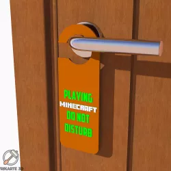 Playing Minecraft Door Hanger