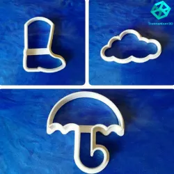 RAIN BOOT, UMBRELLA, CLOUD COOKIE CUTTER