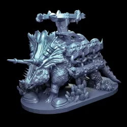 Siege Triceratops Fantasy Miniature