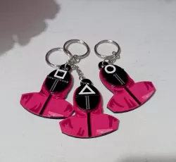 Squid game pink soldiers keychain