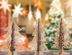 Standing Trees Christmas Snowflake Svg Digital 1/8” Craft Hanging templates Cricut Glowforge | SVG, DXF, AI