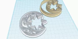 Star and moon Cookie cutter, Polymer Clay Cutter, celestial stamp, mold, embross, earrings, Christmas holiday decoration, PACK of 2 pcs