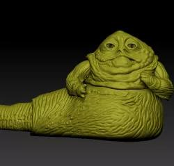 STAR WARS .STL JABBA THE HUTT .3D ACTION FIGURE .OBJ KENNER STYLE.