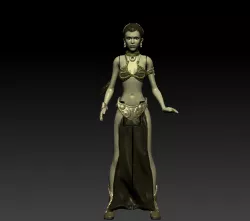 STAR WARS .STL LEIA SLAVE .3D ACTION FIGURE .OBJ KENNER STYLE.