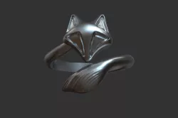 stylized fox ring