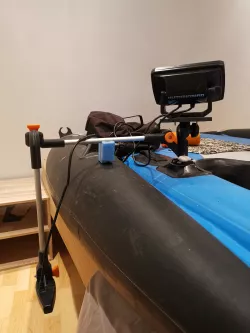 Support for float tube echo sounder kayak boat