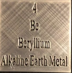 Tile Stencil - Periodic table - Beryllium