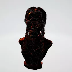 Wednesday Addams bust WIREFRAME VORONOI WIREMESH MESH
