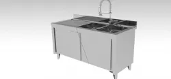 Armoire inox avec plonge