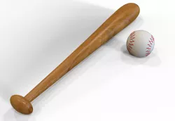 Baseball bat and ball