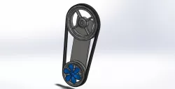 Driven pully with fan