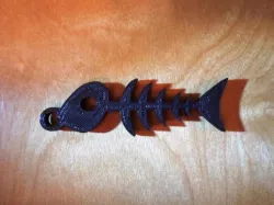 Fish Skeleton Keychain