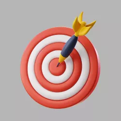 3d dart board for target with bullseye arrow