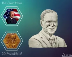 3D Relief sculpture of Joe Biden