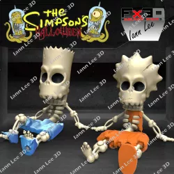 Bart and Lisa Bones The Simpsons Halloween Bones skull