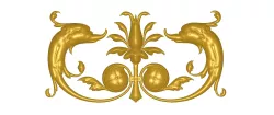 Bas-relief dolphins original real 3D Relief Round Rope Rosette For CNC building decor ceiling or wall mounting for decoration cd-31 3d print