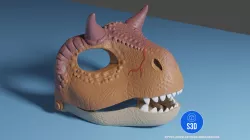 Carnotaurus Dino wearable mask with movable jaw