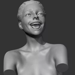 CH girl bust B 3D print model