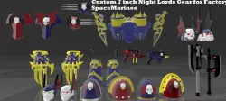Custom 7 inch Night Lords Gear Pack for Factory Space Marines