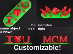 Customizable Triple Letter Blocks Illusion