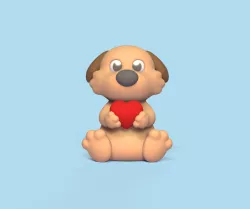 Dog Holding a Heart