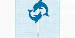 Dolphins cake topper, party decoration