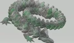 Earth Dragon print in place