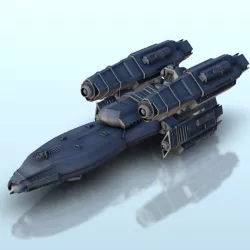 Erebe spaceship 11 - Battleship Vehicle SF Science-Fiction