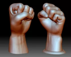 Fist hand gesture knuckle STL file 3D printable male
