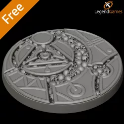 FREE 60mm Space Elf Sci-fi Warhammer40k base with skulls and metal - LegendGames