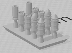 Gothic Scifi bullets and casings scaled to fit assault bolter