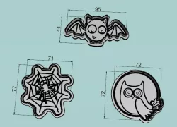 Halloween Kit owl, bat, spider web