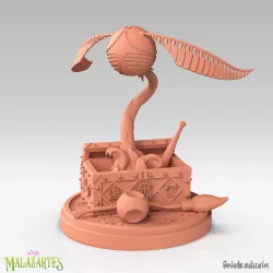 HARRY POTTER QUIDDITCH - FLYING GOLDEN SNITCH WITH BASE (PRE-SUPPORTED)