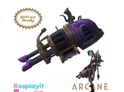 Jinx Arcane Mini Gun 3D Model League of Legends
