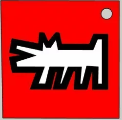 Keith Haring Dog Keychain