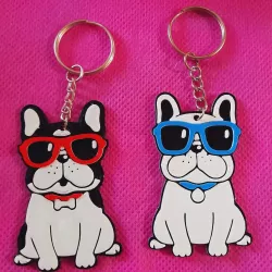keychain French Bulldog Couple