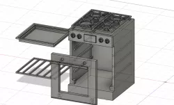 Kitchen Oven for Doll House and Barbie House 3D Print Model 3D print model