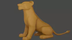 Lion Female Sitting