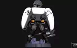 MANDALORIAN BESKAR PS5 PS4 CONTROLLER HOLDER MODEL STARWARS DISNEY 3D PRINT