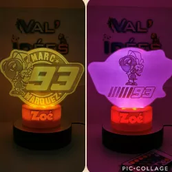 Marc Marquez lamp / nightlight front / back