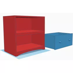 Mini furniture two drawer dresser with dresser drawer