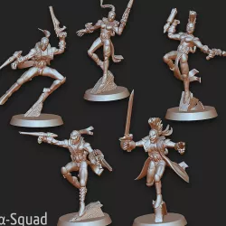 Modular 5 Player HARLEQUINE COMBAT SQUAD Alpha *PRE-SUPPORTED*