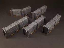 Modular Concrete Barricade Set for Tabletop Games