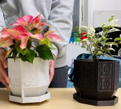 Octagon + Korean Pattern FLOWER POT 🪴 Planter
