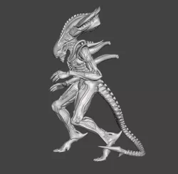 Praetorian Alien - Aliens Fireteam Elite Articulated Hi-Poly STL Xenomorph for 3D printing
